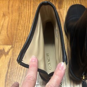 Coach Black and Cream Leather Boots